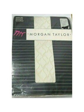 WOMENS Morgan Taylor Macy Pantyhose Texture Vinelace Sandalfoot Ivory Size 2 USA